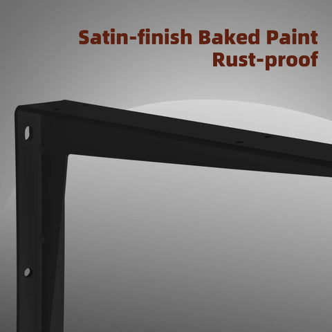 20 Inch Beefy Heavy Duty L Shelf Brackets Black Built From One Fifth Inch Cold Rolled Steel With Solid Welds For Ultra Stable Shelving close-up