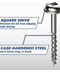 Zinc Pocket Hole Screws For Woodworking And Cabinetry One And One Half Inch Coarse Thread Maxi Loc Head Indoor 500 Count