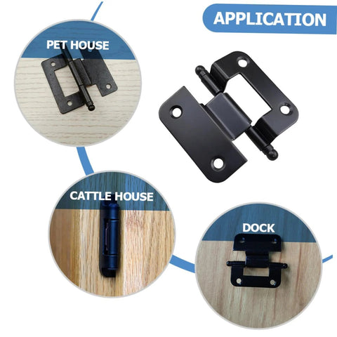 Cabinet door hinges, 10-pack, black iron with embedded self-closing design.