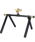 Wildfire Defense Roof Sprinkler System For Homes And Cabins, durable metal frame, brass nozzle, passive operation on black tripod base
