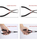 4 Pack Heavy Duty Snap Ring Pliers Set 7 Inch C Clip Pliers Kit With Straight And Bent Jaws For Internal And External Circlips