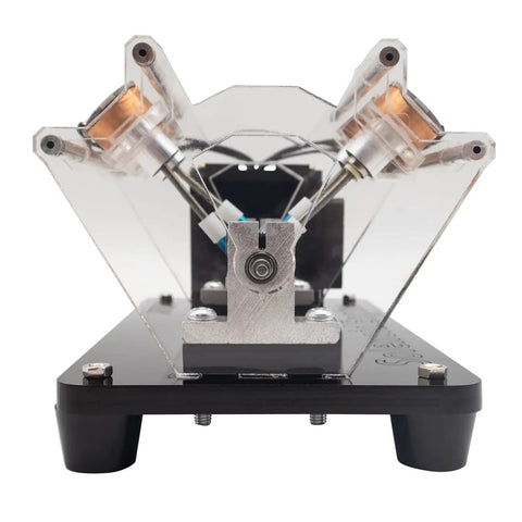 Front view of Solenoid Electromagnetic Engine DIY Multi Level Coil Kit for Science Physics Teaching with four coils visible