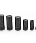 Tap Socket Wrench 8 Piece Adapter Set For Quick Threading And Ultra Secure Taps, displayed in various sizes on a white background.