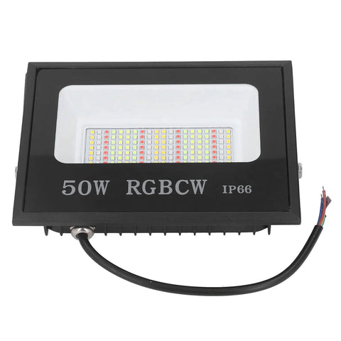 Jenivaint LED Flood Light App Controlled, 50W RGBCW floodlight with IP66 rating, suitable for outdoor use.