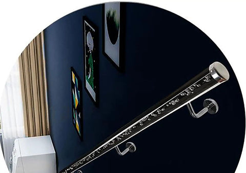 Top Shelf 3 Foot Clear Stair Handrail Grab Handle With Darn Solid Non Slip Grip And Thick Wrought Iron Mount Hardware Included For A No Sweat Indoor Install At Your Spot Today