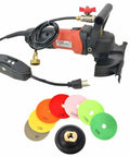 4 Inch Variable Speed Wet Polisher Kit with 8 Piece Diamond Polishing Pad Set Grit Range 50 100 200 400 800 1500 3000