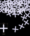 White plastic cross tile spacers, 500 pieces, 1/16 inch, for ceramic tile and stone installation.