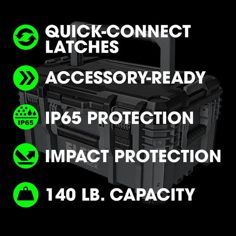 Medium Stackable Toolbox Featuring Quick Connect Locks And Tough As Nails Construction For Workshop Organization Handles Up To One Forty Pounds Of Daily Grind Essentials Securely