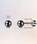 Titanium Screw Back Flat Back Ball Stud Earrings For Women And Men Hypoallergenic Implant Grade F136 Titanium Nickel Free And Lead Free Comfortable Lightweight Unisex Jewelry For Sensitive Ears Go-To Everyday Wear, 4mm black ball, 0.8mm post