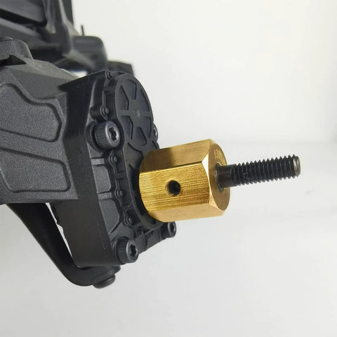 Four Brass 13mm Extended Wheel Hubs With Steel Stub Axles For 1 Tenth RC Crawler Upgrades Wider Track Width For AXIAL SCX10 III