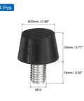 4 Pack Threaded Adjustable Leveling Feet Rubber Furniture Feet With M10 By 14mm Studs For Tables And Chairs