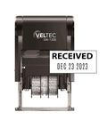 Heavy Duty Self Inking Rubber Date Stamp With Received Phrase And Black Ink Featuring Slick Rotating Bands for efficient paperwork.