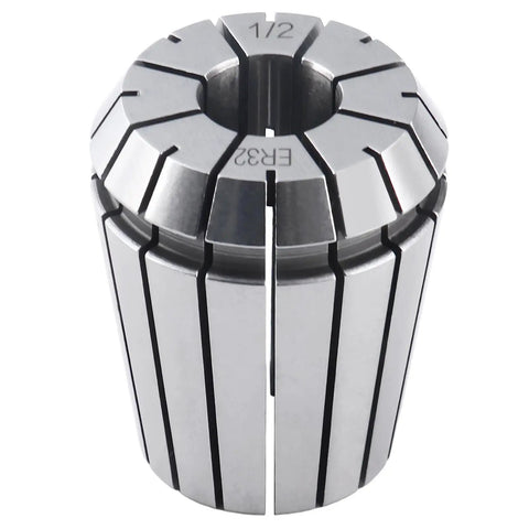 Close-up of 1/2 inch ER32 collet from 18-Piece ER32 Collet Set 18 Piece For CNC Machining With High Accuracy And Durable Storage Box From 0.0938 Inch To 0.7813 Inch Pro Machinist Tool Kit For Milling And Lathe