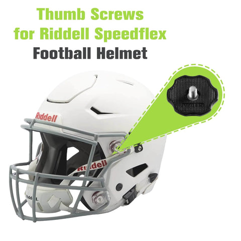 Chin Strap Thumb Screws Compatible With SpeedFlex Youth Football Helmets shown on helmet for secure fit