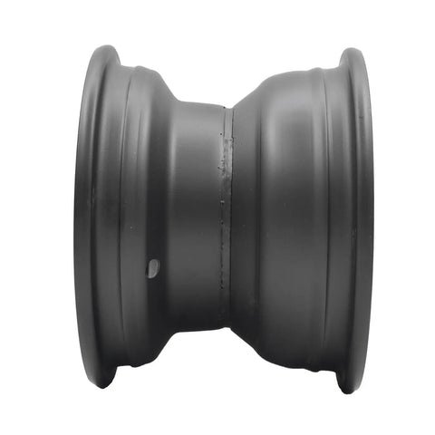 8 Inch Rear Wheel Rim With Three Holes Fits Most ATV Go Kart Off Road Dirt Pit Bike Quad Dirt Bikes Street Bikes Rear Black Heavy Duty Steel Construction Easy To Install And Ready For Rugged Rides, side view