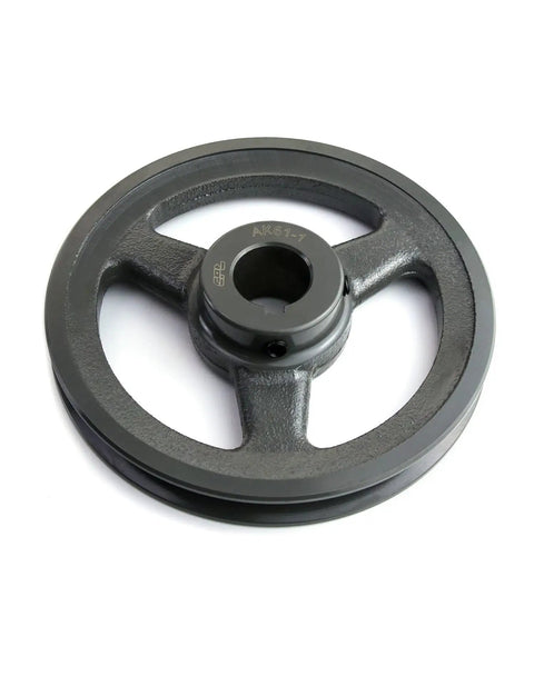 Single Groove V-Belt Sheave 5.95 Inch OD, 1 Inch Fixed Bore Cast Iron Pulley For 4L, A, AX Belts, Beefy Heavy Duty Replacement