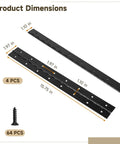 Get Your Grubby Hands On These Badass Heavy Duty Stainless Steel Piano Hinges At 15.75 Inches With Screws Included, Making Installation A Breeze For Tough Cabinet Builds Boat Mods Or Any Sick Furniture DIY Job. Product dimensions showing two black piano hinges and screws.