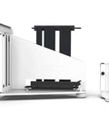 Vertical GPU Mounting Kit With 175mm PCIe 4x16 Riser Cable Heavy Duty Steel Bracket White GPU Holder side view