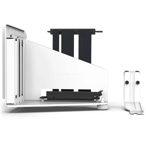 Vertical GPU Mounting Kit With 175mm PCIe 4x16 Riser Cable Heavy Duty Steel Bracket White GPU Holder side view