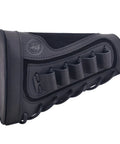 Premium Leather Gun Shell Holder Buttstock with Matched Rifle Sling for Left Hand Use, Heavy Duty Veg Tanned Cowhide, Black