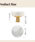 Set Of 6 Real Deal White Marble Cabinet Knobs With Top Shelf Brass Drawer Pulls For Kitchen Drawers And Bathroom Vanities Heavy Duty natural stone handles size measurement with brass and marble details.