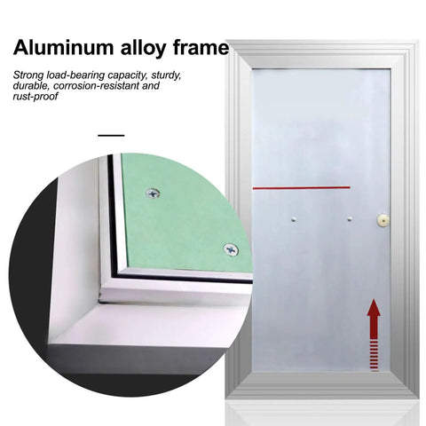 Heavy Duty Hidden Magnetic Access Panel For Wall And Ceiling Tile Cover With Detachable Inspection Door Concealed Security Hatch showing aluminum frame and corner detail.