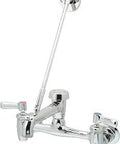 Wall Mount AquaSpec Sink Faucet With Six Foot Vacuum Breaker Spout Lever Handles Pail Hook Three Quarter Inch Hose End And Brace Check Stops Lead Free Chrome Solid Brass
