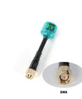 60mm RHCP SMA FPV Antennas 2 Pack For RC Drones, 5.8GHz Wide Bandwidth, 2.82dBi High Gain, Built To Last Blue Shell