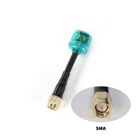 60mm RHCP SMA FPV Antennas 2 Pack For RC Drones, 5.8GHz Wide Bandwidth, 2.82dBi High Gain, Built To Last Blue Shell