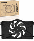 Built Tough Engine Radiator Cooling Fan Assembly for Ford Focus 2012 to 2018 EV BEV 2.0L Without Control Module Straight Up OEM Style Cooling Swap, black plastic single blade design.