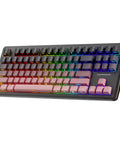 Q87 Tri Mode Wireless Gaming Mechanical Keyboard Serving Bluetooth And Two Point Four Gigahertz Links Fast Hot Swap Switches With Fiery Rgb Backlighting and sleek design.