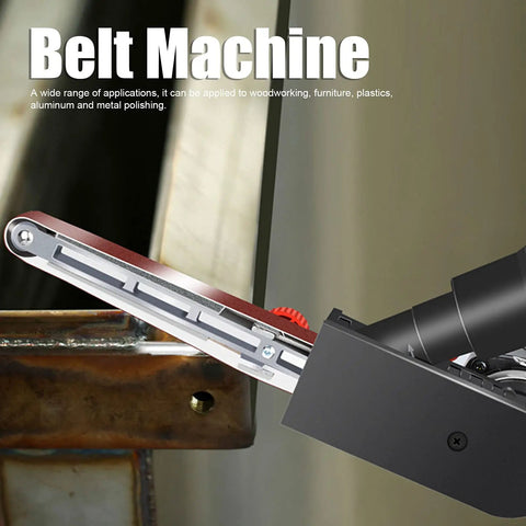Heavy Duty Belt Grinder Sander For Woodworking Metal Polishing multifunctional tool with 0.5x18 belt shown in action.