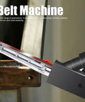 Multifunctional Belt Grinder Machine Sander With 1/2 X 18 Inch Belt for woodworking and metal polishing in use on a workbench.