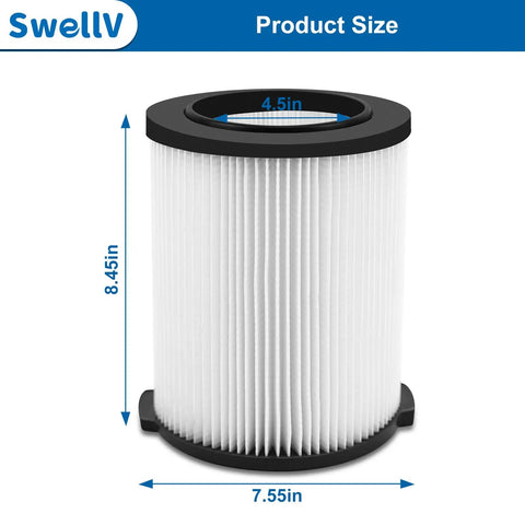 VF4000 Replacement Filter For 5 To 20 Gallon Wet Dry Vacuums And Husky 6 To 9 Gallon Models, Compatible With VF4000 Parts
