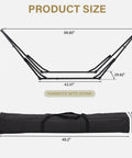Diagram of 2 In 1 Outdoor Hammock With Stand Hangout Ready Swing Chair, dimensions and carry bag, heavy duty steel frame