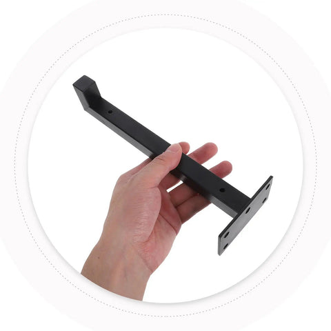 Heavy Duty L Shaped Shelf Bracket Set With Screws For Wall Cabinets And Home Use Sturdy Stainless Steel Right Angle Support hand-held view