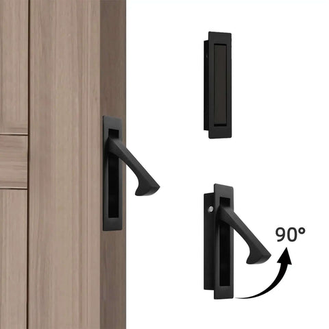 Edge Mount Pocket Door Pulls Matte Black 2 Pack Sleek Recessed Sliding Door Hardware In Stainless Steel 304 Finger Flush Pulls