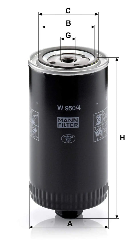 W9504 Spin On Oil Filter Replacement For VW EuroVan 1992 1998 And Transporter 1992 1994 Plus Volvo 740 1985 1986 745 760 765 Classic Rigs