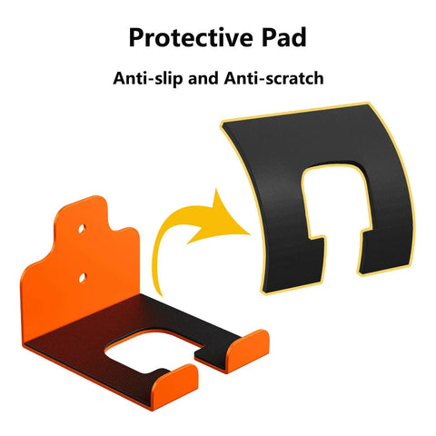 Garage Trimmer Rack Weed Eater Hanger String Trimmer Wall Mount, Rust Resistant Heavy Duty Bracket In Orange, Two Pack Delivers Knockout Grip For Your Yard Stash