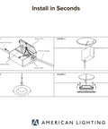 Installation guide for Top Shelf Led Recessed Downlights 2 Inch Round with wiring details and fixture setup.