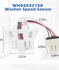 Washer Speed Sensor And Rotor Position Sensor Replacement For Front Load Washers plug-in sensor with 2.21in body and 0.66in connector