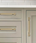 Ten Pack 5 Inch Satin Brass Cabinet Pulls Heavy Duty Brushed Brass Handles for kitchen cabinets and bathroom hardware installation