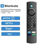 Replacement Fire TV Remote With Voice For All Firestick Devices, Works With 4K Fire Stick And Cube, Gen 1 2 3 Life, No Setup Hassle, Compatible With Insignia Toshiba Omni Pioneer Smart TVs with streaming shortcuts for Prime, NETFLI, Disp+, hul