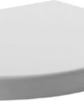 Slick Starck 3 White Toilet Seat With Smooth As Butter Soft Close Hinges Heavy Duty Stainless Steel Mounting Hardware No Fuss Install And Total Bathroom Flex Built To Handle Heavy Daily Wear And Tear, top view of white seat.