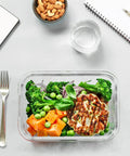Must Have Thirty Piece Glass Food Storage Container Set With Snap Lock Lids For Airtight Meal Prep, Microwave Safe on desk