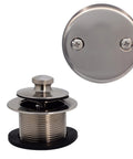 1-1/2 Inch Bath Waste And Overflow Kit With Pull Drain Stopper, Two-Hole Faceplate Top Elbow, Schedule 40 PVC, Satin Nickel Finish, 4-Pack