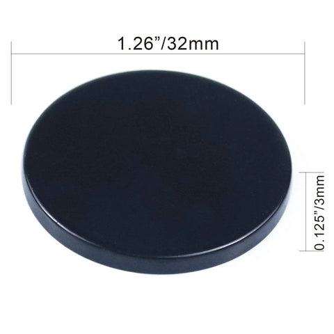 Round neodymium disc magnet with epoxy coating, 1.26 in diameter, 0.125 in thick, front view