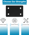 Heavy Duty Black Mending Plates 50 Pack 3.15X1.5 Inch Stainless Steel Joining Brackets on display with strength features.