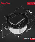 Front Blower Motor For 2008-2022 Toyota Sequoia And 2011-2017 Sienna shown with size dimensions and weight
