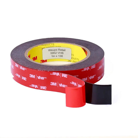 Heavy Duty VHB Tape 5952 Black Double Sided Mounting Tape With Acrylic Foam Core, 2.5cm By 15ft with red liner in roll